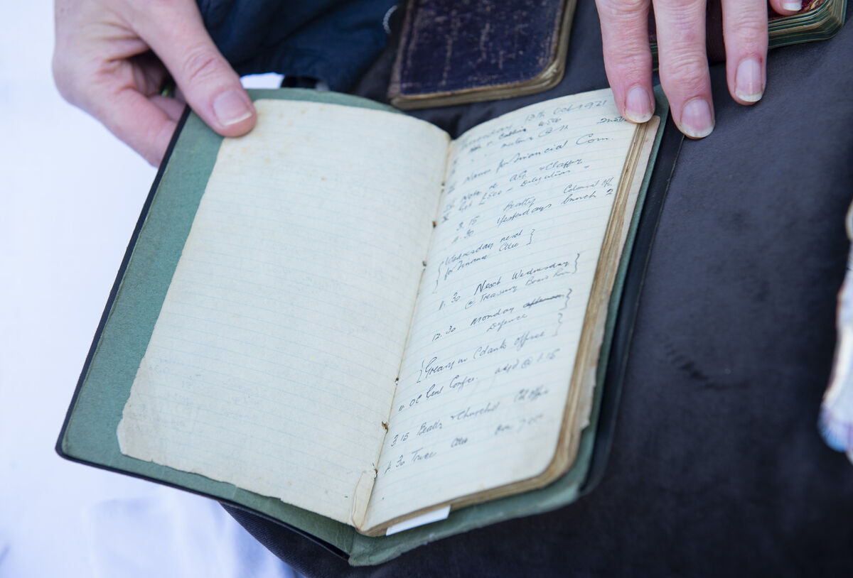 National Archives director Orlaith McBride shows some pages from the diaries. Picture: Julien Behal Photography National Archives director Orlaith McBride shows some pages from the diaries. Picture: Julien Behal Photography