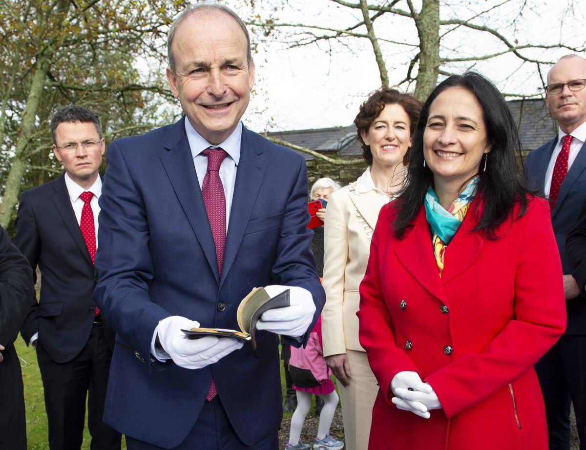 Taoiseach Micheál Martin and tourism minister Catherine Martin at the official handover of Michael Collins diaries to the National Archives. Picture: Julien Behal Photography Taoiseach Micheál Martin and tourism minister Catherine Martin at the official handover of Michael Collins diaries to the National Archives. Picture: Julien Behal Photography