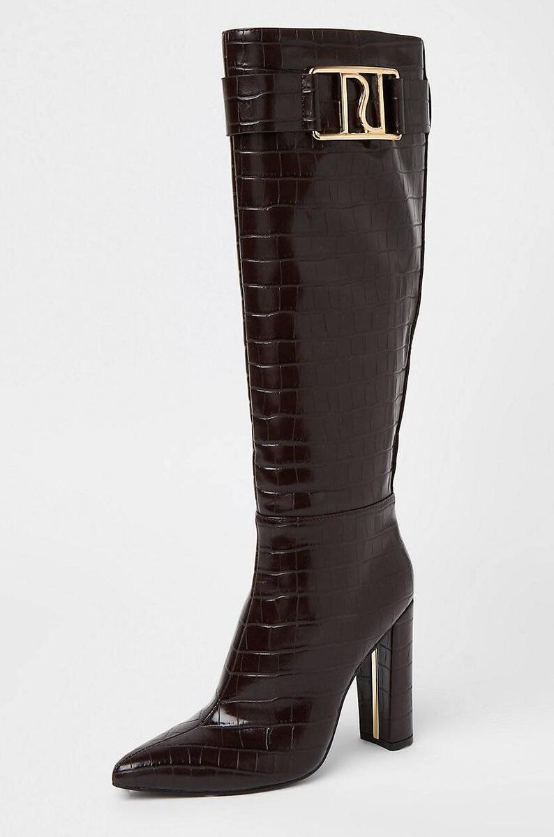 Brown Croc Knee Boots, €100, River Island Brown Croc Knee Boots, €100, River Island