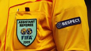 <p>A detailed view of the assistant referee (Photo by Richard Heathcote/Getty Images)</p>