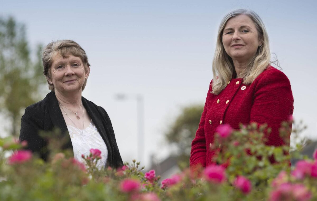 Historian Catherine Corless, left, was presented with the Irish Red Cross lifetime achievement award this week by the organisation's secretary general, Catrina Sheridan. Picture: Andrew Downes/Xposure