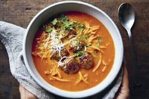 Pork and fennel meatball soup