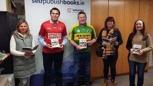 <p>UNITED THEY STAND: Madeline Whelan, Seán Óg Ó hAilpín, Dara Ó Cinnéide, Geraldine O' Regan and Carol Ann Bridgeman pictured at last week's launch of 'Tales From The Debenhams Picket Line.'</p>