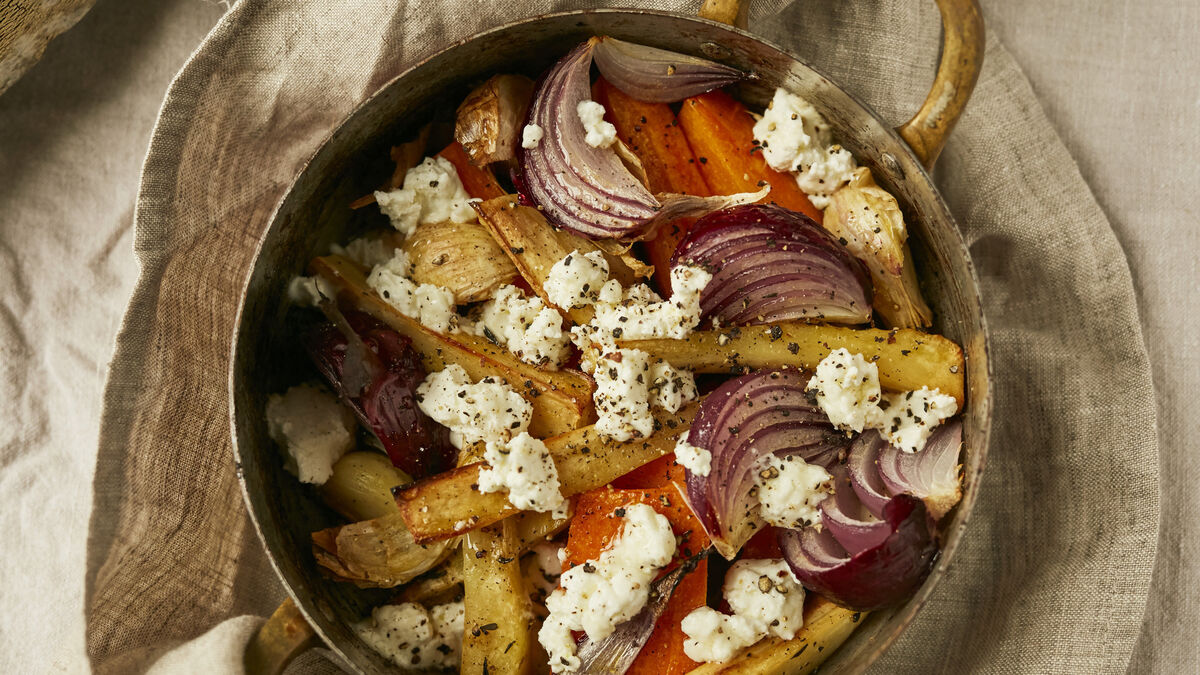 Parsnip with feta and smoked garlic