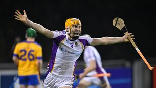 <p>THRILLER: Ronan Hayes of Kilmacud Crokes celebrates after scoring the equalising goal near the end of the Go Ahead Dublin County SHC final against Na Fianna at Parnell Park in Dublin. Picture: Daire Brennan, Sportsfile</p>