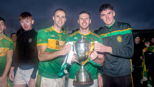 <p>Kickhams GAC Creggan celebrate becoming Antrim Senior champions. Picture: INPHO/Cathal McOscar</p>