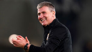 <p>Republic of Ireland manager Stephen Kenny defended Irish football after a 3-0 World Cup qualifier win in Luxembourg (John Walton/PA)</p>