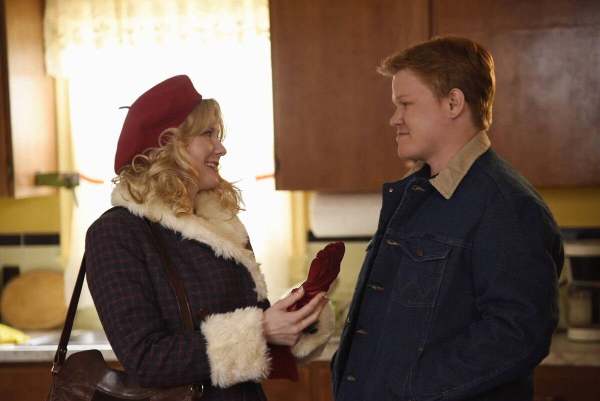 Fargo season two: Kirsten Dunst as Peggy Blumquist, Jesse Plemons as Ed Blumquist. Picture: Chris Large/FX