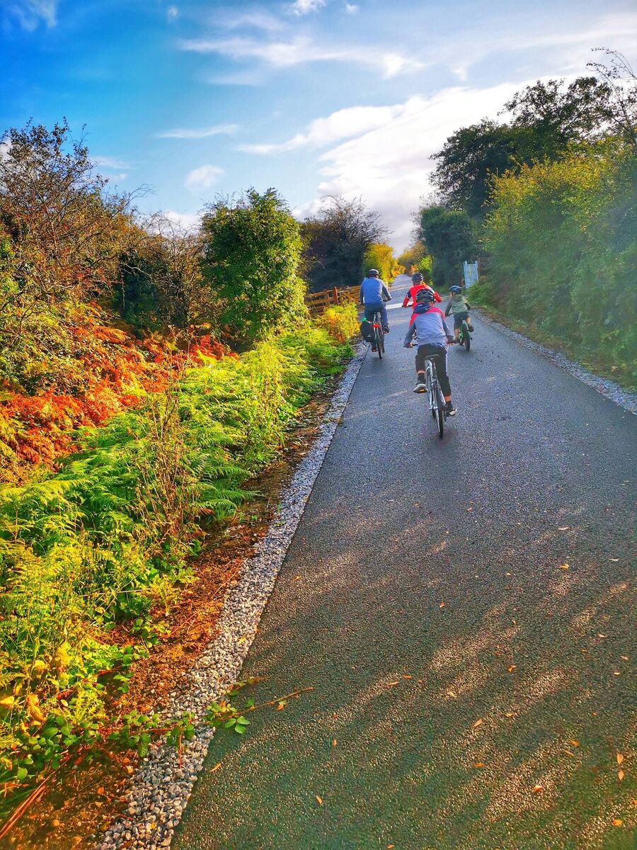 Esther McCarthy and family cycling the Limerick Greenway. Esther McCarthy and family cycling the Limerick Greenway.