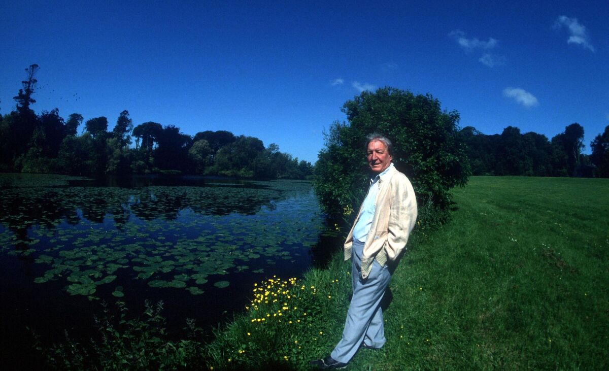 Charles Haughey in the grounds of his Abbeville Home in County Dublin in 2001