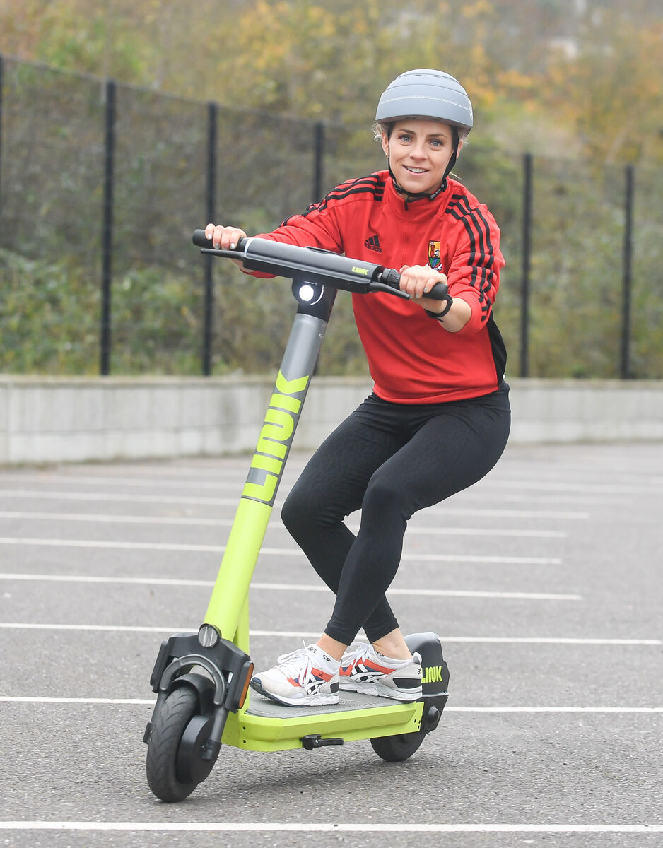 Valerie Mulcahy at the demonstration of the new Superpedestrian e-scooters at Pairc Ui Chaoimh in Cork. They will cost approximately 20-25 cent per minute to use, with a €1 “check out fee”. Picture: David Keane