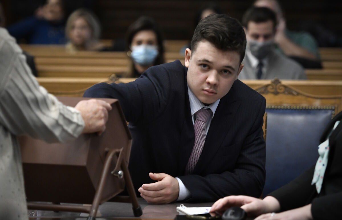 Teenager Kyle Rittenhouse has been acquitted of all charges after pleading self-defence over the shooting deaths of two people during a protest against police brutality in Kenosha, Wisconsin. Picture: Sean Krajacic/The Kenosha News via AP, Pool Teenager Kyle Rittenhouse has been acquitted of all charges after pleading self-defence over the shooting deaths of two people during a protest against police brutality in Kenosha, Wisconsin. Picture: Sean Krajacic/The Kenosha News via AP, Pool