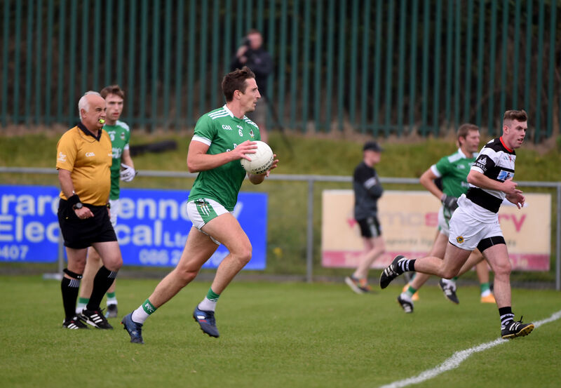 Aidan Walsh, Kanturk races forward against St Nicks. Pic: Larry Cummins Aidan Walsh, Kanturk races forward against St Nicks. Pic: Larry Cummins