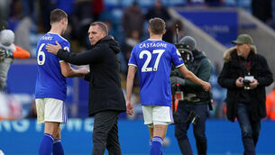 <p>Brendan Rodgers was frustrated to hear boos from the home fans (Mike Egerton/PA)</p>