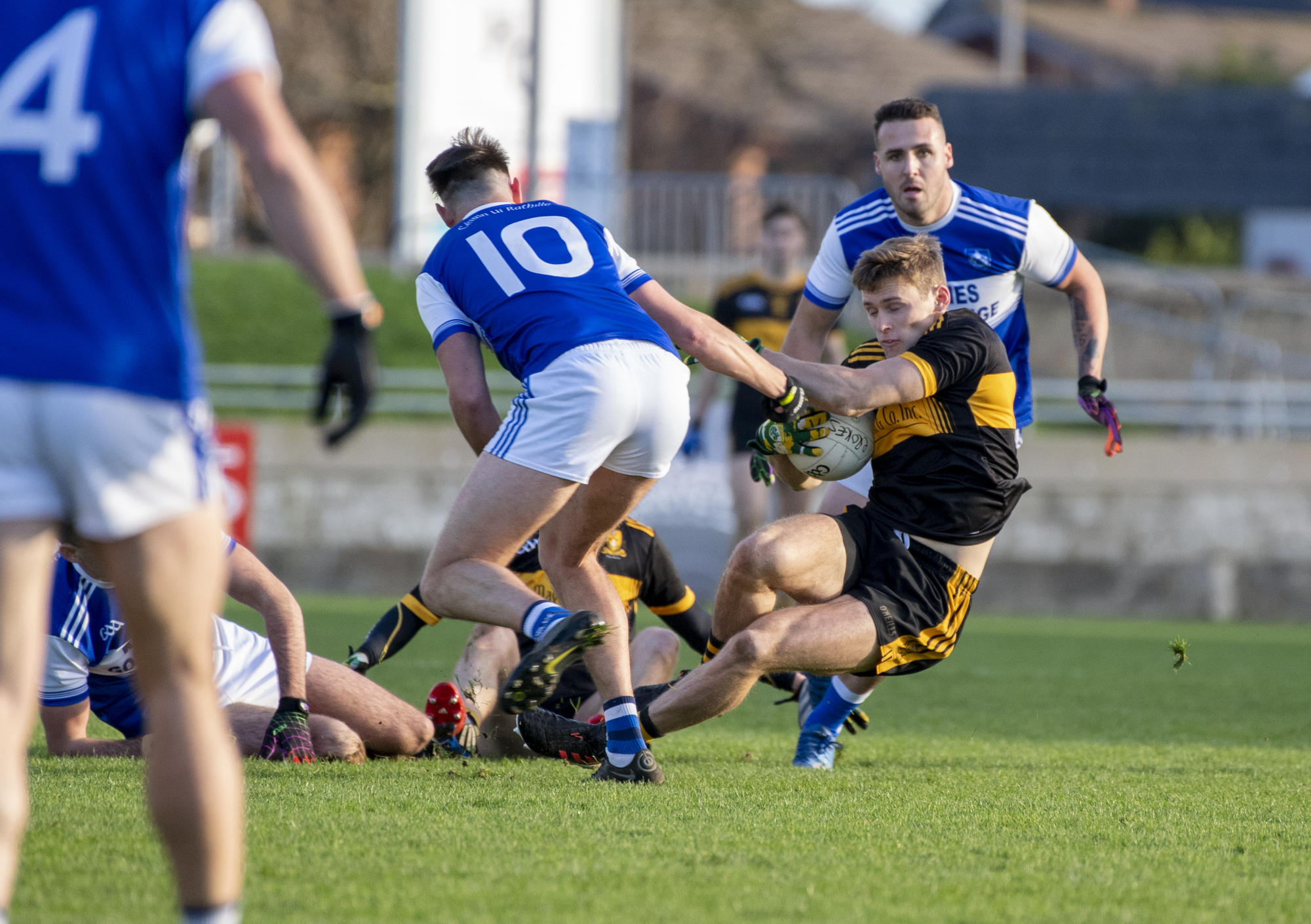 Gavin O'Brien, Kerins O'Rahillys, and Gavin White, Dr Crokes, in action in the Kerry SFC semi-final at Austin Stack Park, Tralee. Photo: Domnick Walsh