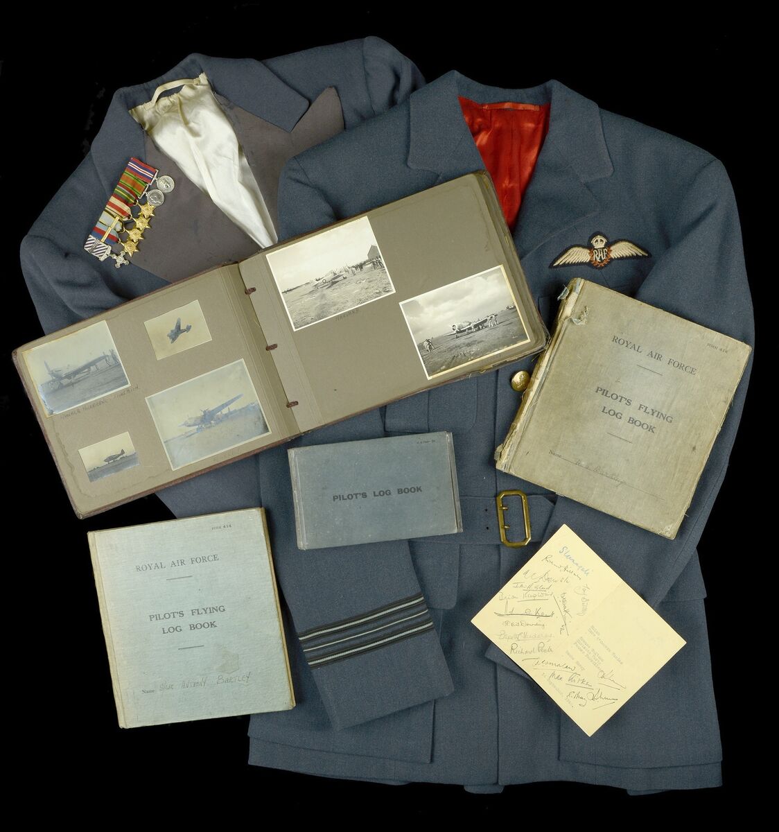 Tony Bartley's RAF Uniforms and log books.