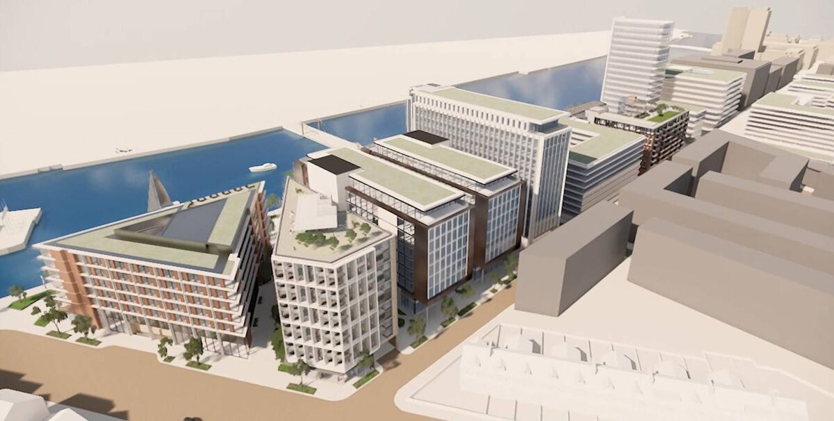 An artist impression of the proposal from O'Callaghan Properties for the redevelopment of Cork's South Docks. Picture: Flythrough An artist impression of the proposal from O'Callaghan Properties for the redevelopment of Cork's South Docks. Picture: Flythrough