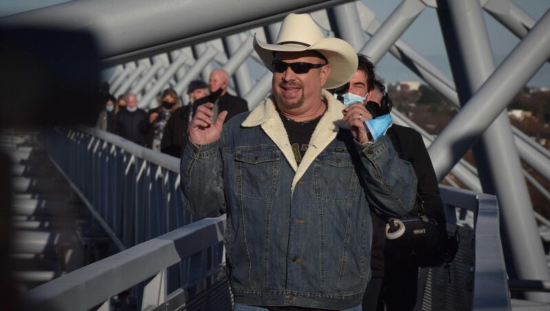 Garth Brooks at a photocall on the skywalk at Croke Park. Photograph Moya Nolan