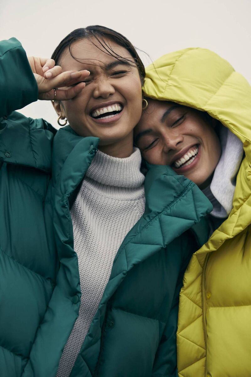 Green Jacket €248 & Ribbed Turtleneck Sweater €128, lululemon Green Jacket €248 & Ribbed Turtleneck Sweater €128, lululemon