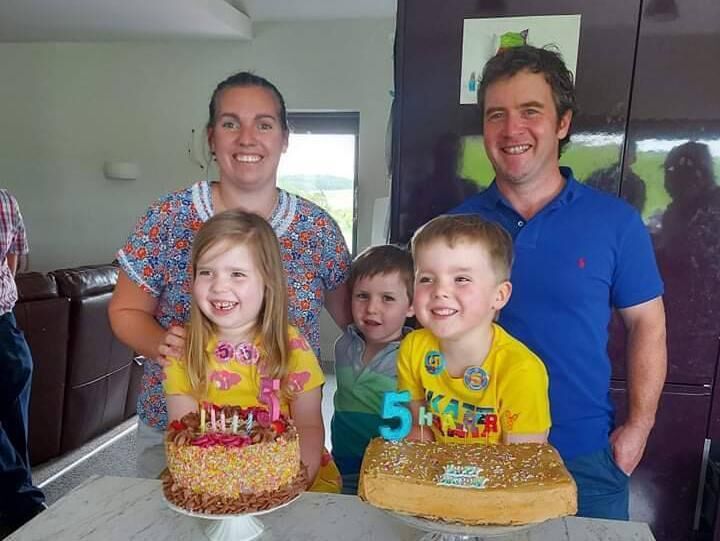 Ciara O'Flynn with Jane, twins Flynn and Harry and James. 