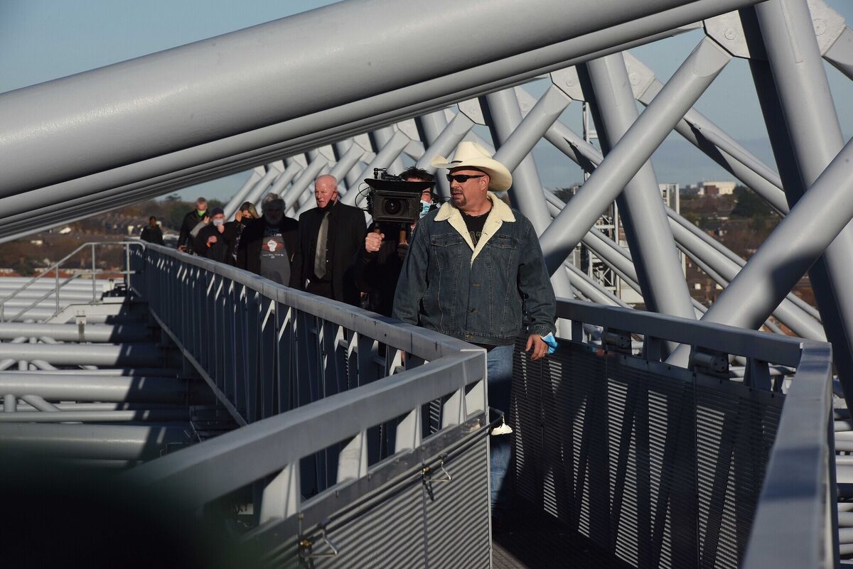 Garth Brooks at a photocall on the skywalk at Croke Park. Picture: Moya Nolan Garth Brooks at a photocall on the skywalk at Croke Park. Picture: Moya Nolan