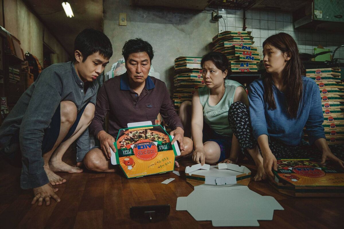 A poor family of four lives at the end of a dead-end in the film 'Parasite' by the Korean director Bong Joon-ho, which wreaks a devastating twist on a dark truth of capitalism. Picture: Neon