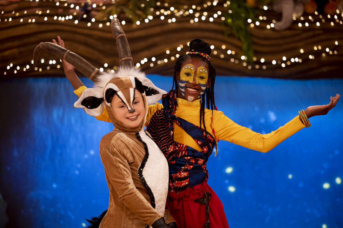 Performers Sarah Doyle and Nothabo Siziba at the launch is Toy Show. 