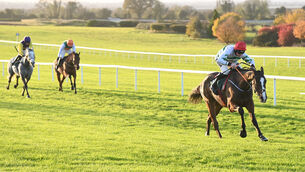 <p>Gringo D'aubrelle and Jamie Codd win the Kevin Bell Trust (Pro-Am) INH Flat Race in Navan earlier this month. Picture: Healy Racing.</p>