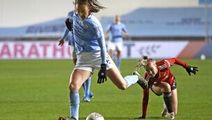 <p>Manchester City’s Caroline Weir is nominated for the 2021 Puskas for her goal against Manchester United in February (Tim Goode/PA)</p>