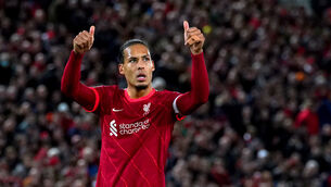 <p>Liverpool defender Virgil Van Dijk returns to Everton 13 months after his season-ending knee injury (Peter Byrne/PA)</p>