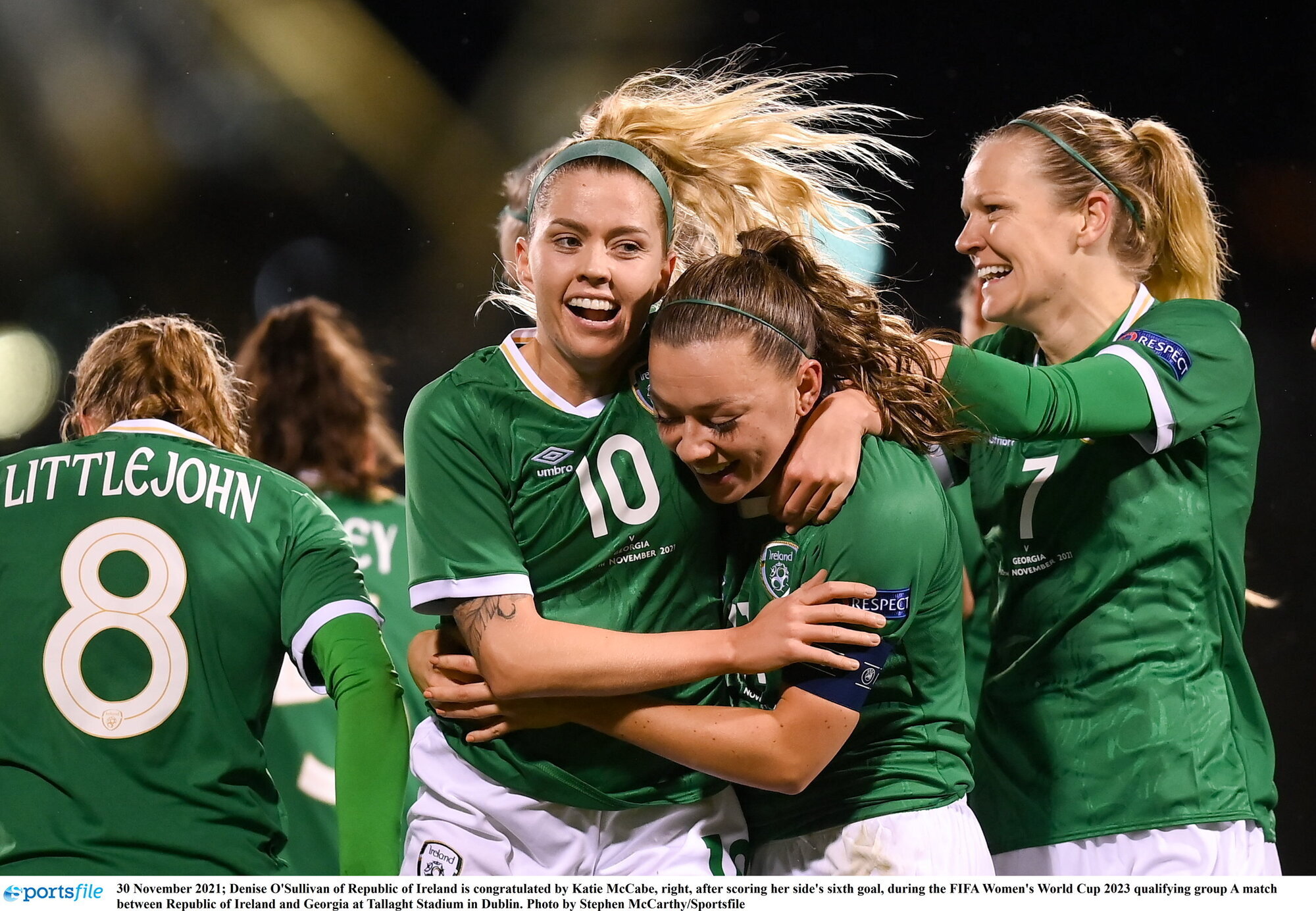 Denise O’Sullivan bags hat-trick and Saoirse Noonan gets first Ireland goal in record 11-0 victory