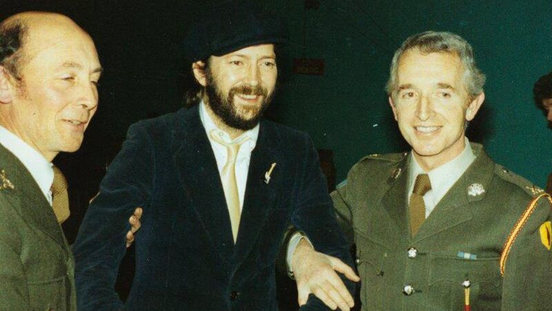 Eric Clapton at the gig he played for members of the Irish army. 