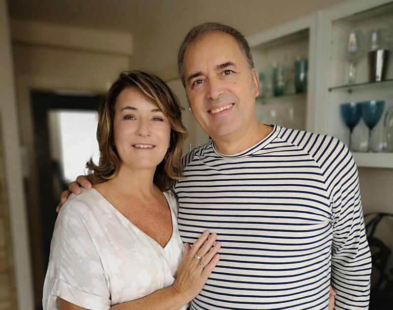 Jennifer Haskins with her fiancé Raymond Reike. 