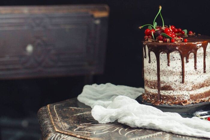 Nude chocolate layer cake