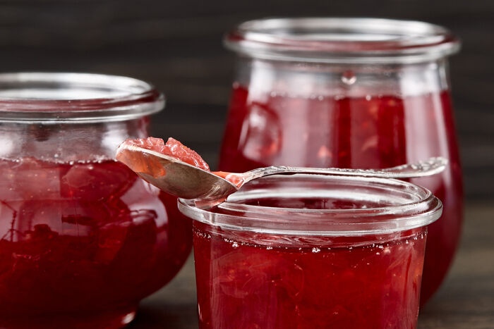 Crab apple and rose petal jelly