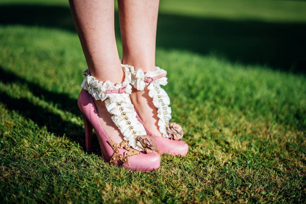 Designer heeled shoes made by 'Let them Eat Cake, Duh!' aka Sofie Kadysewski, Orla McGoldrick and Sophie McLaughlin from Sacred Heart Secondary School Clonakilty, Co. Cork
