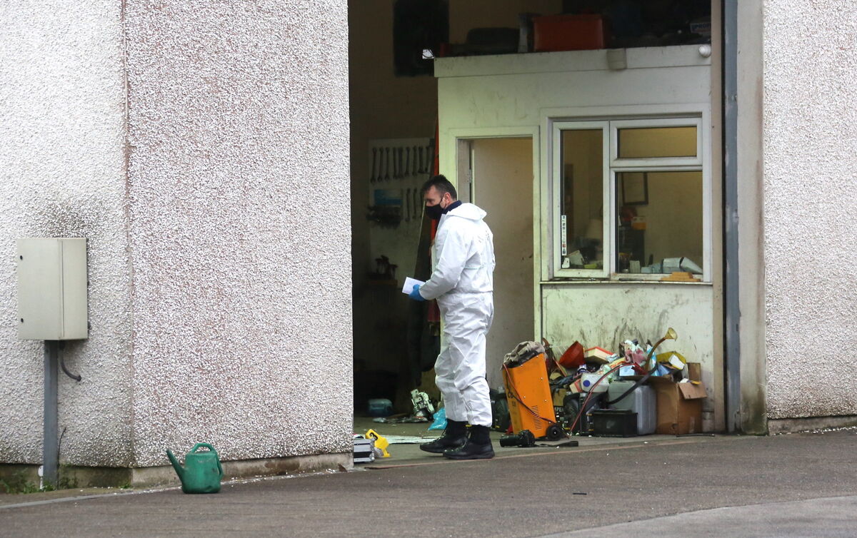 Garda forensics personnel at the scene of the shooting. Picture: Gareth Chaney /Collins Photos