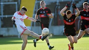 <p>Uibh Laoire's Chris Og Jones shoots past Mitchelstown's Cormac Hyland during the Bon Secours Cork IAFC final at Pairc Ui Chaoimh. Picture: Eddie O'Hare</p>