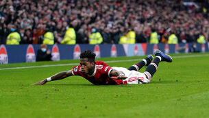 <p>Fred celebrates scoring Manchester United’s winner against Crystal Palace (Martin Rickett/PA)</p>