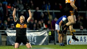 <p>HALLELUJAH:  Kieran Donaghy celebrates at the final whistle on Sunday.</p>