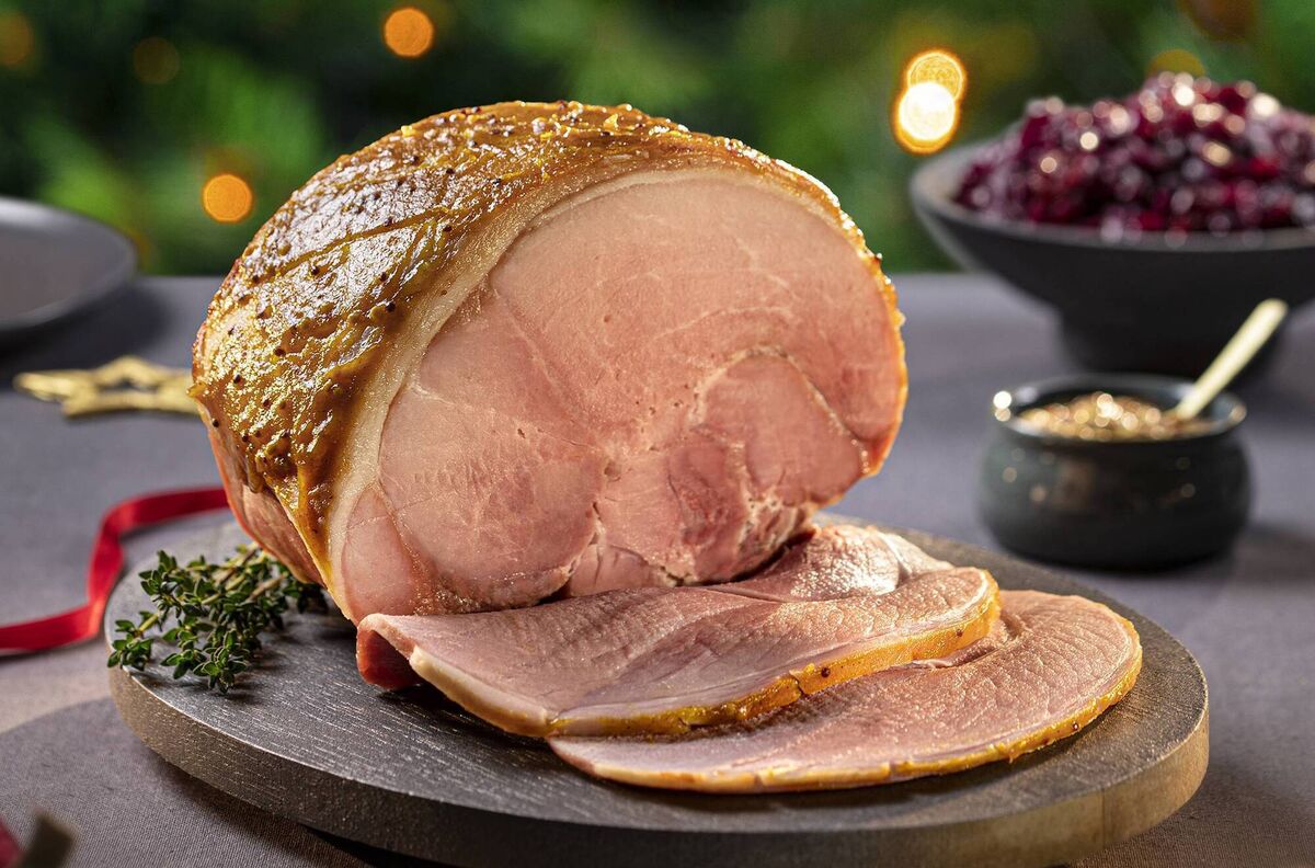 The newly-launched Tesco Finest Irish dry cured ham fillet with mulling spices and a honey glaze. 