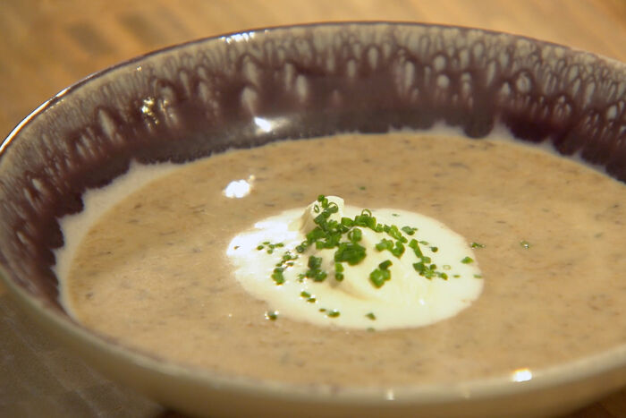 Chestnut and wild mushroom soup