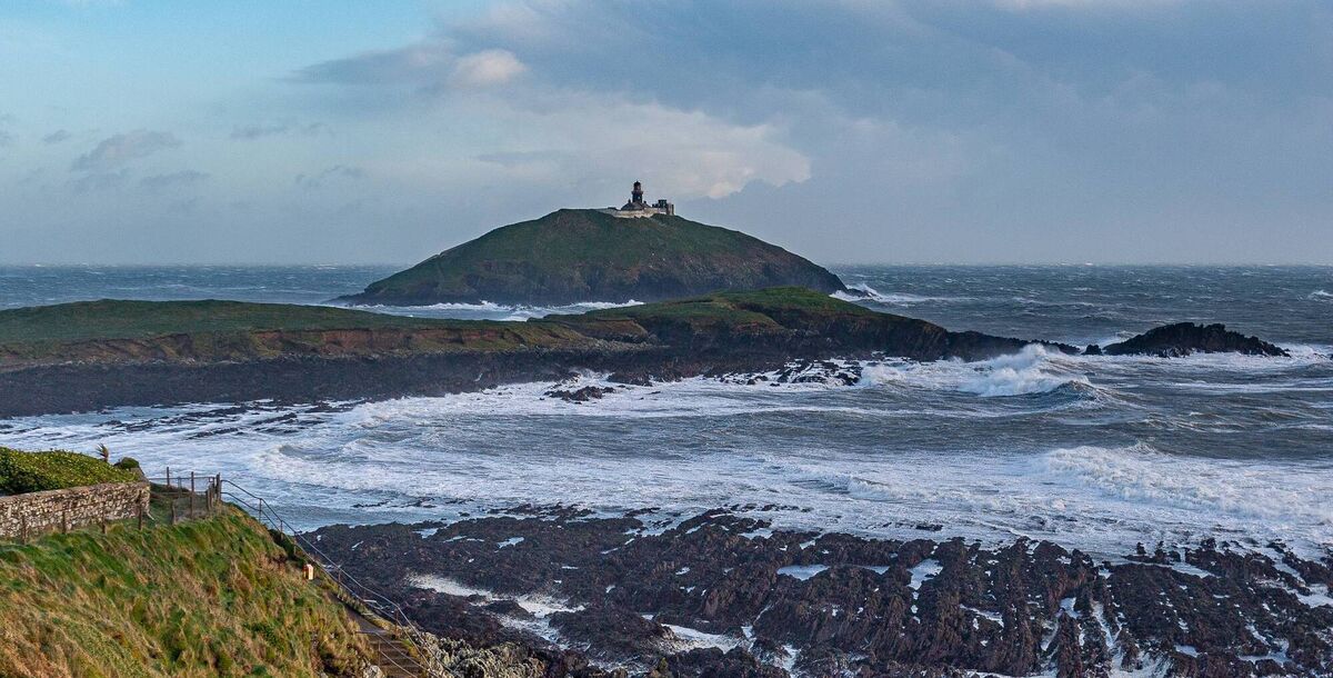 Rough seas as winds gust to 114 kilometres per hour at Ballycotton in East Cork yesterday afternoon during Storm Barra. Photo: Mark Leo