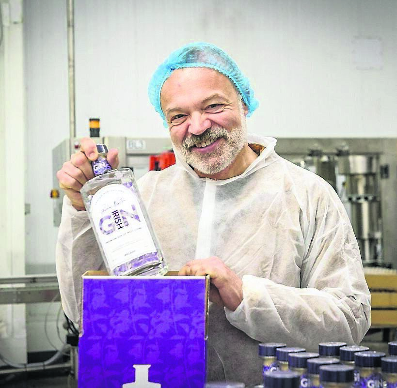 Graham Norton in West Cork Distillery, overseeing the production of his Graham Norton’s Own Gin.
