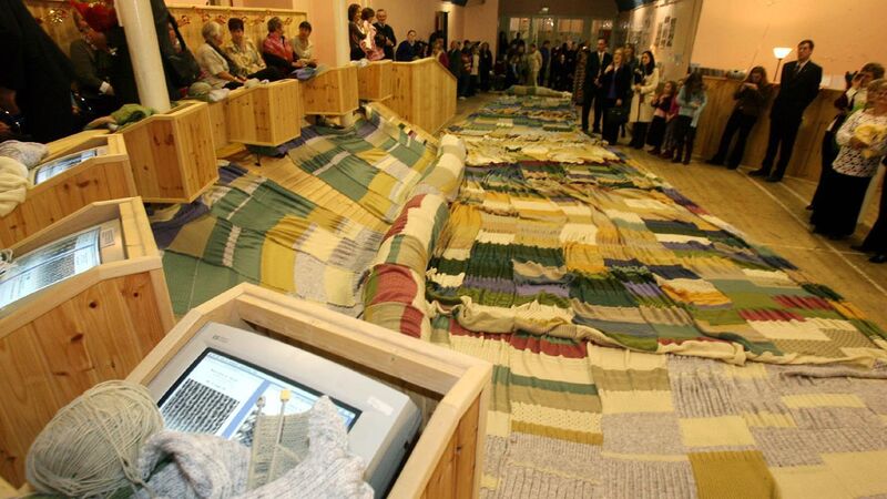 The screens that were part of the Knitting Map installation at St Lukes Church in 2005. Picture: Cillian Kelly