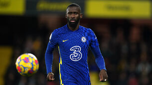 <p>Chelsea’s Antonio Rudiger during the Premier League match between Watford and Chelsea at Vicarage Road, Watford (Mike Egerton/PA)</p>