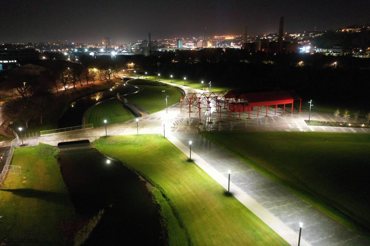 The new €10m docklands park will feature woodland, marshland, meadows, and water feature zones wrapping around Páirc Uí Chaoimh. Photo: Cork City Council