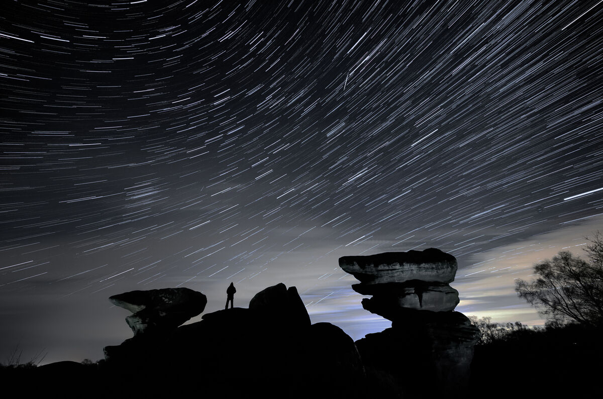 A Geminid meteor shower as seen from the UK. A Geminid meteor shower as seen from the UK.