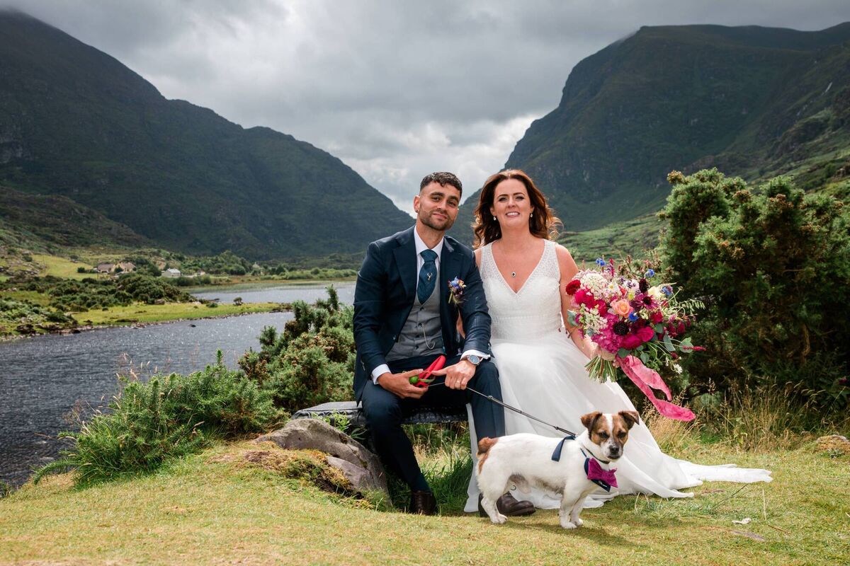 Meagan Coleman-Horgan and Owen Browne with their dog