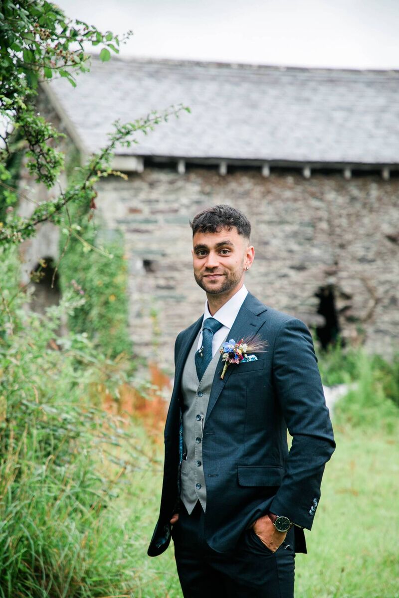Owen Browne in a Louis Copeland &amp; Sons suit for his wedding